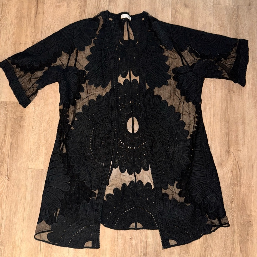 Adiva Black Sheer Cardigan